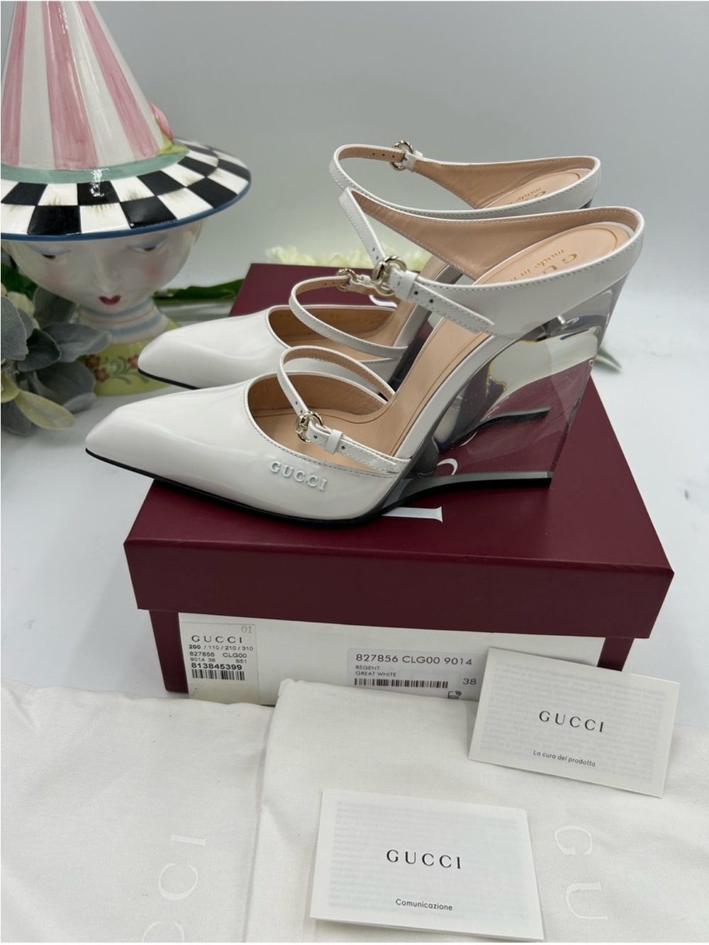 Women’s Gucci Christy patent leather wedge mule size 38 made in Italy - Picture 4 of 11